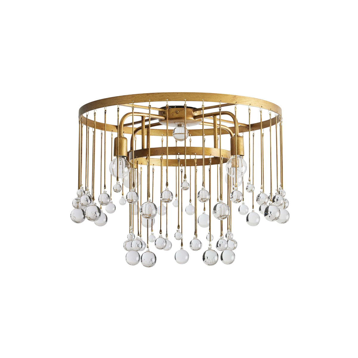 Vitetto Brass Halo Droplet Flush Mount