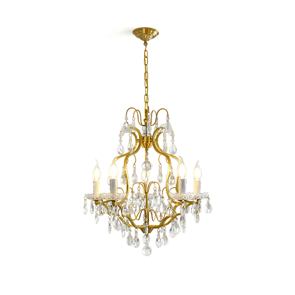 Mandetto Brass Scrolls Chandelier