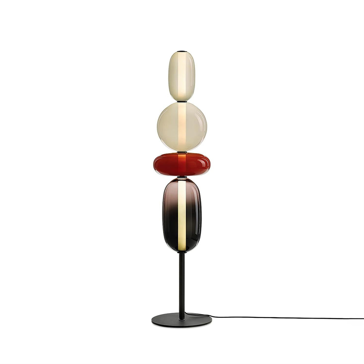 Aurina Glass Stacked Pebble Floor Lamp