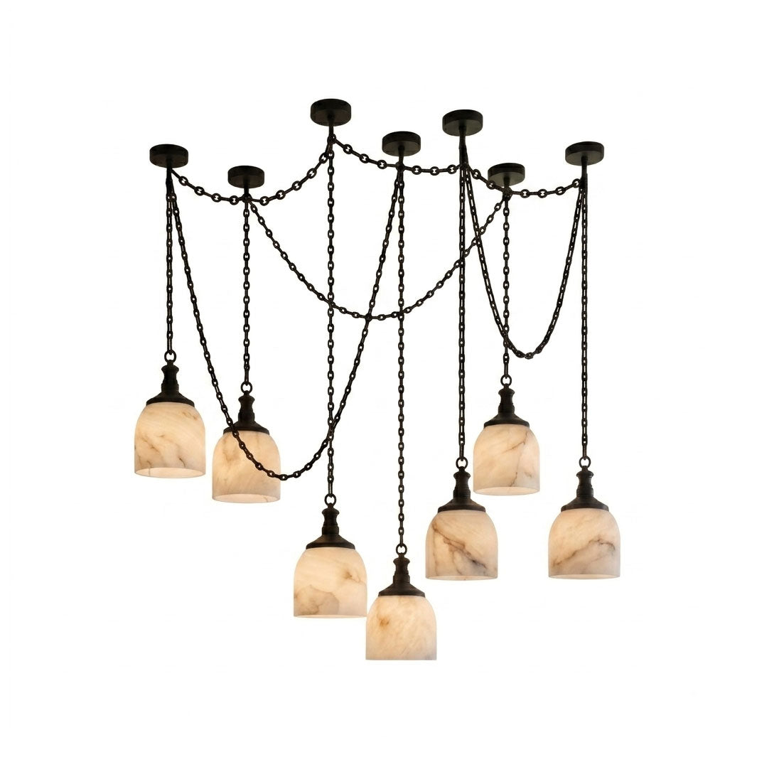 Cornice Alabaster Chain Chandelier