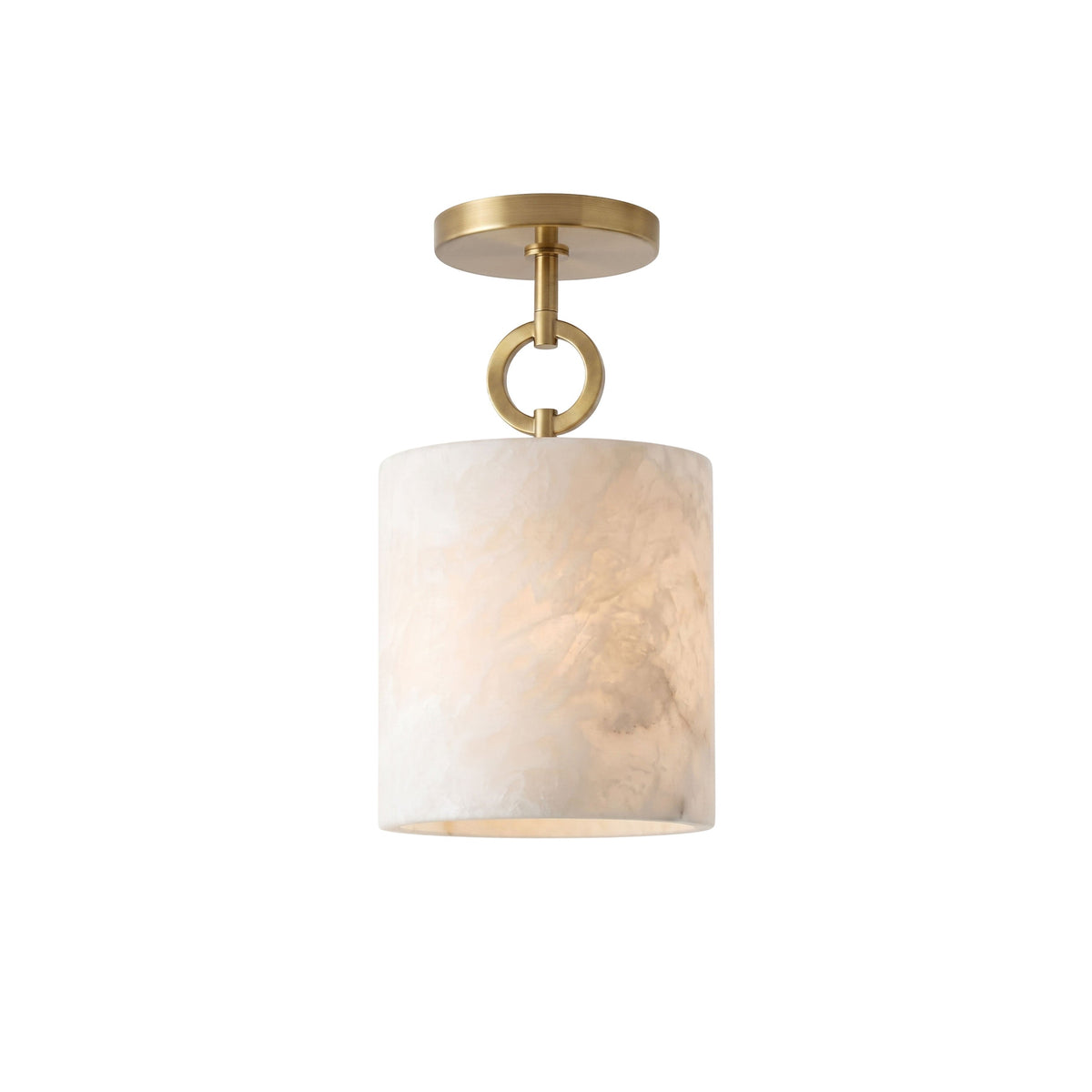 Trinana Full Circle Alabaster Flush Mount Ceiling Light