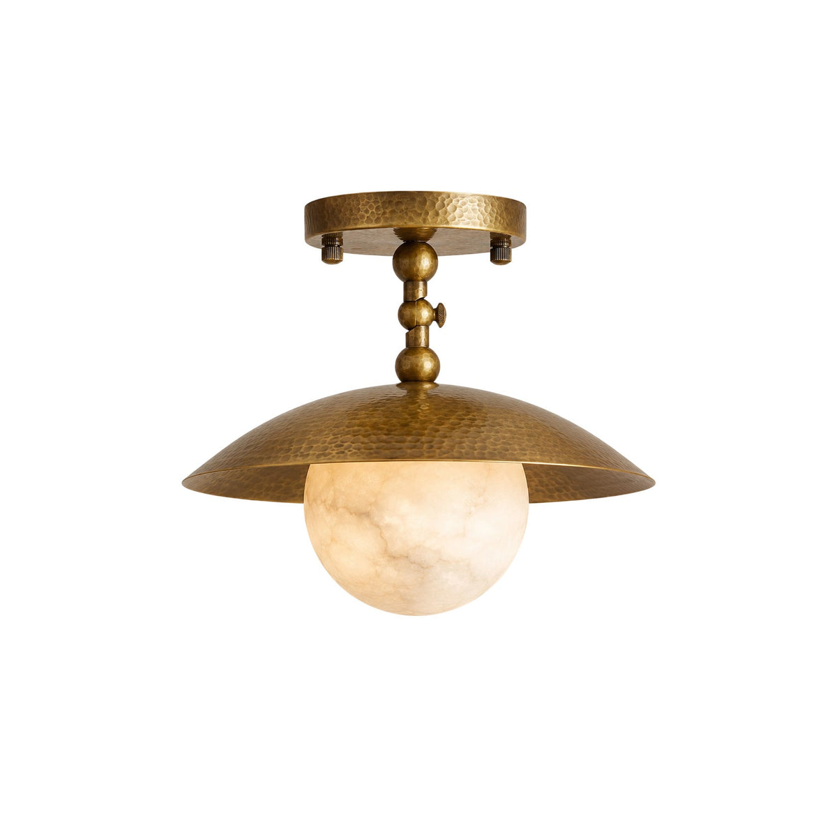 Rugiada Petite Hammer Pattern Flush Mount