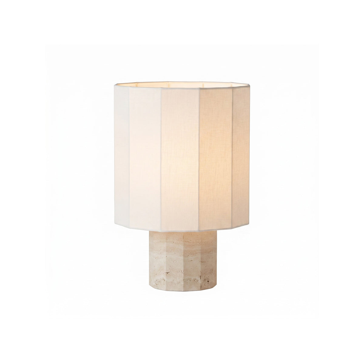Elica Travertine Dodecagon Table Lamp