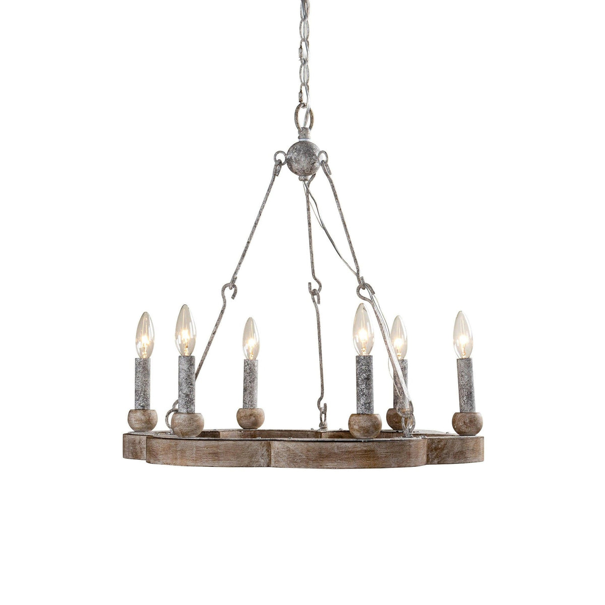 Cantesco Wood Wheel Chandelier
