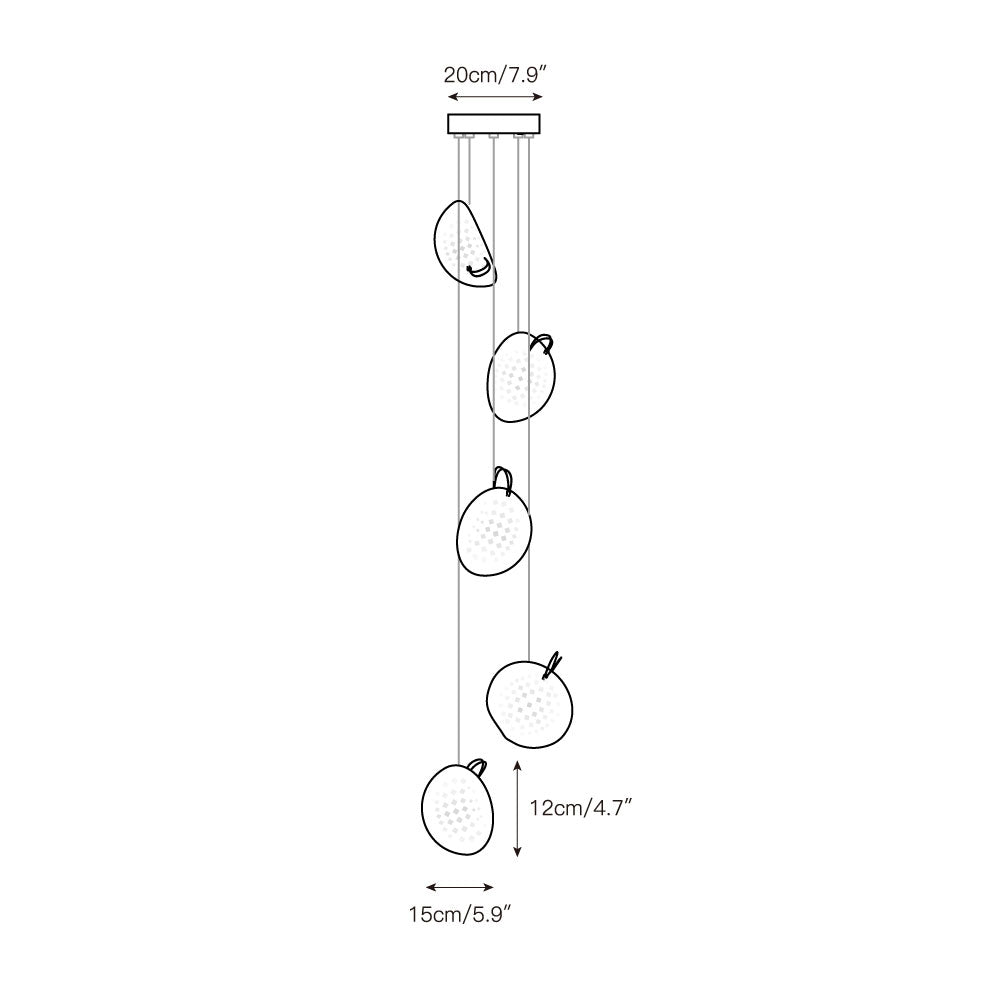 Fermo Cluster Glass Chandelier