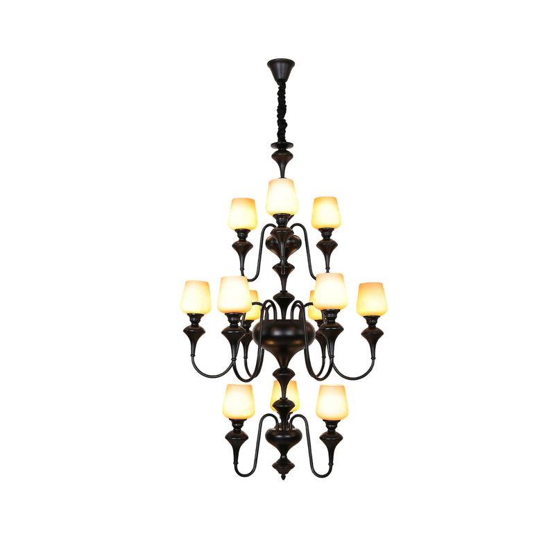 Navetto Shaded Tiered Chandelier