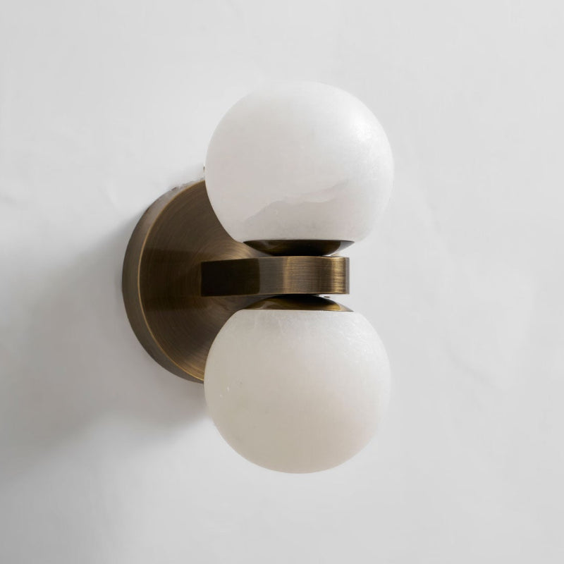 Mastone Dual Globe Alabaster Wall Lamp