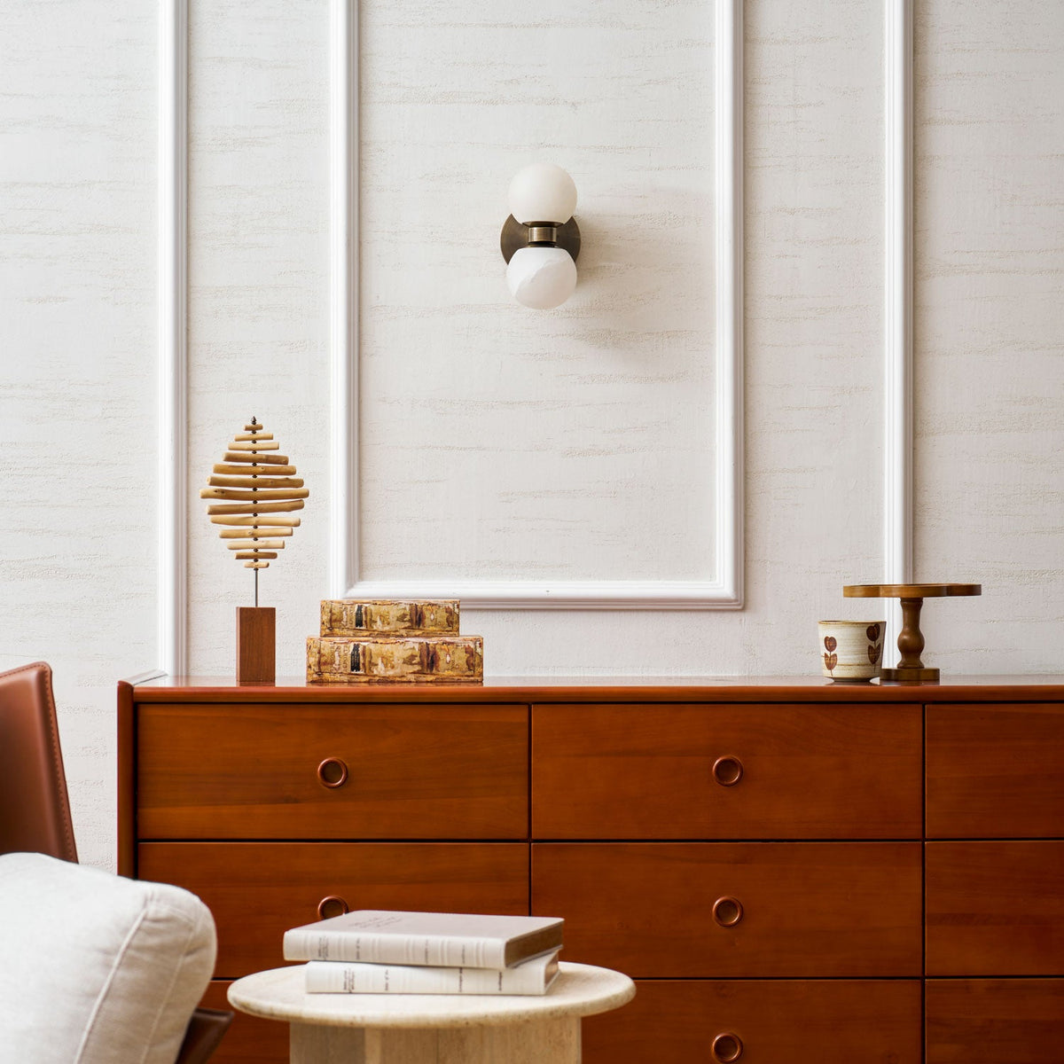 Mastone Dual Globe Alabaster Wall Lamp