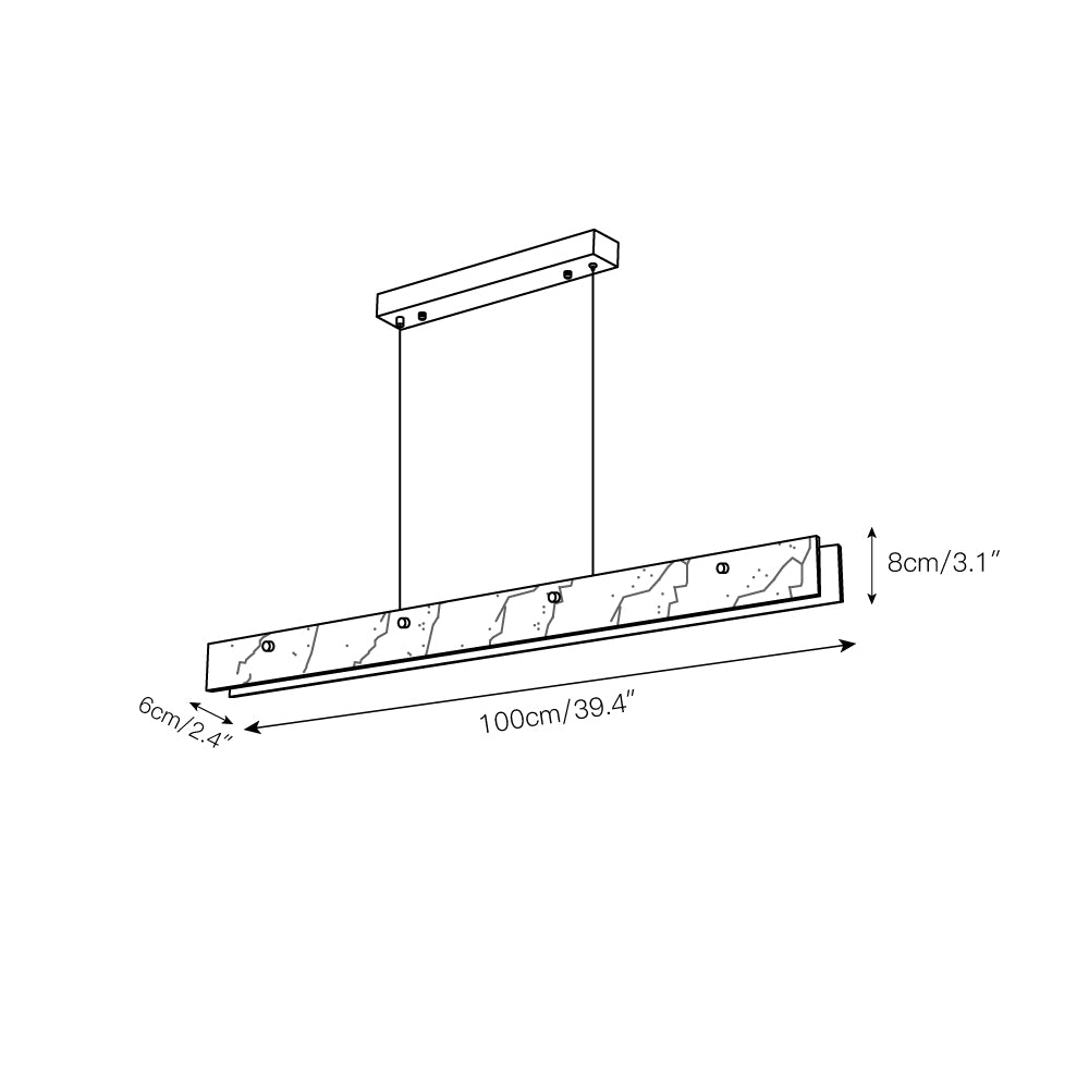 Brunana LED Alabaster Linear Pendant Light