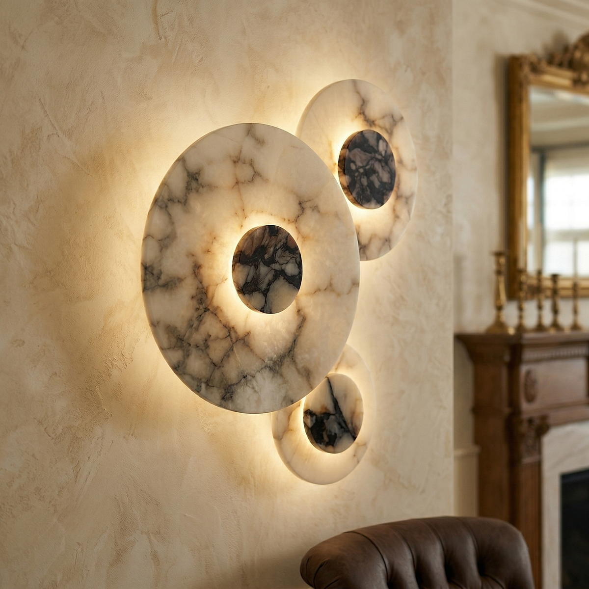 Lanterna Alabaster Combination Wall Lamp
