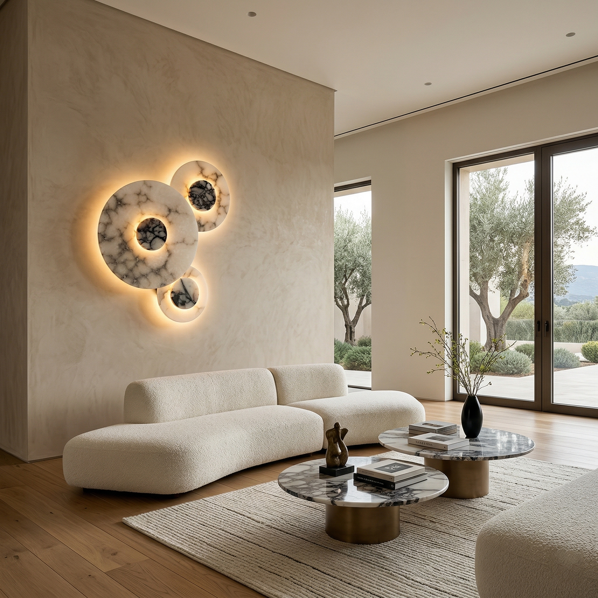 Lanterna Alabaster Combination Wall Lamp