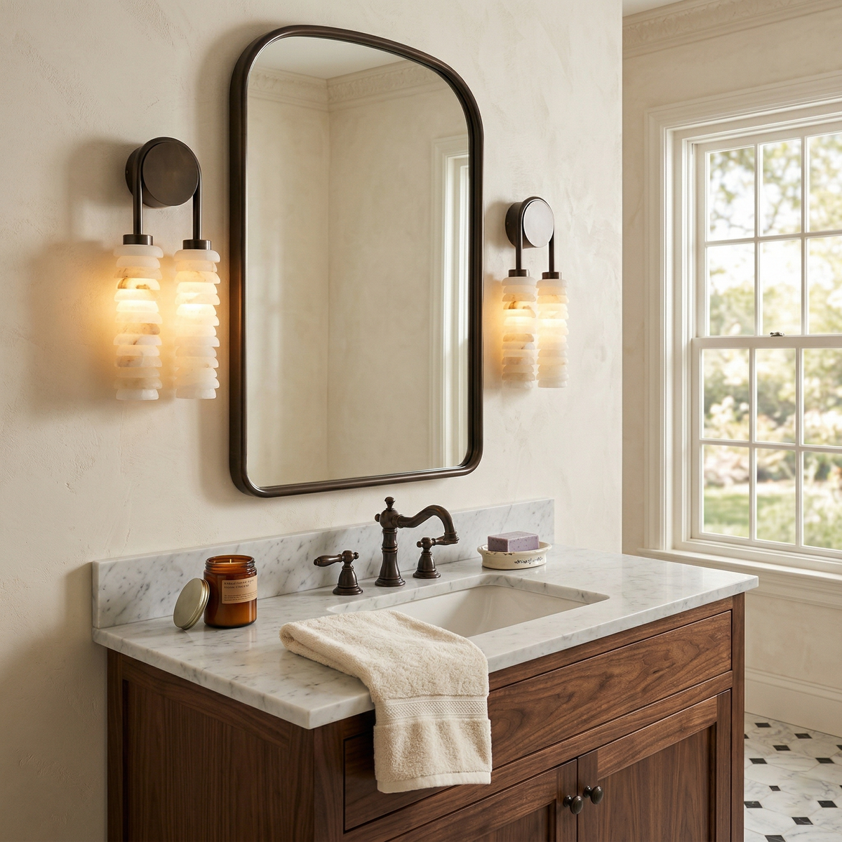 Ludovico Alabaster Double Wall Lamp