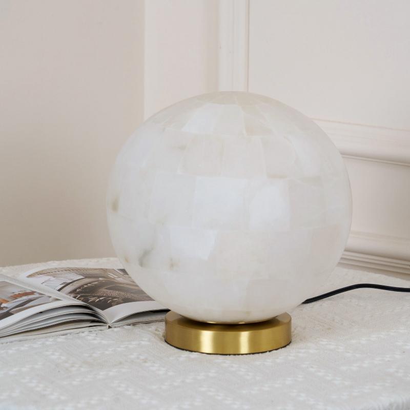 Arbana Alabaster Ball Table Lamp