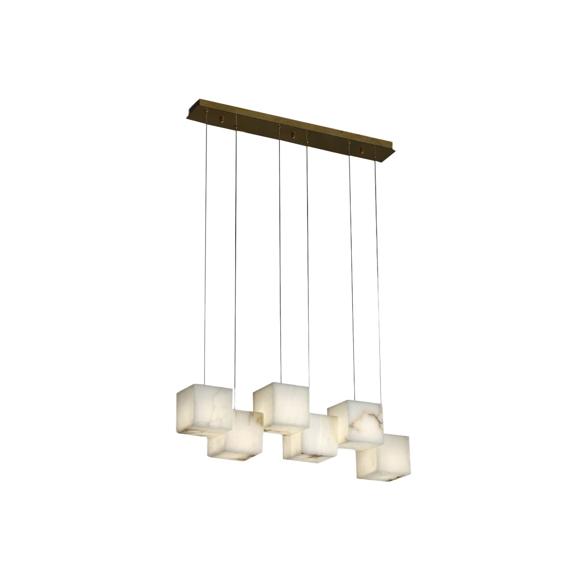 Dormano Box Alabaster Linear Chandelier