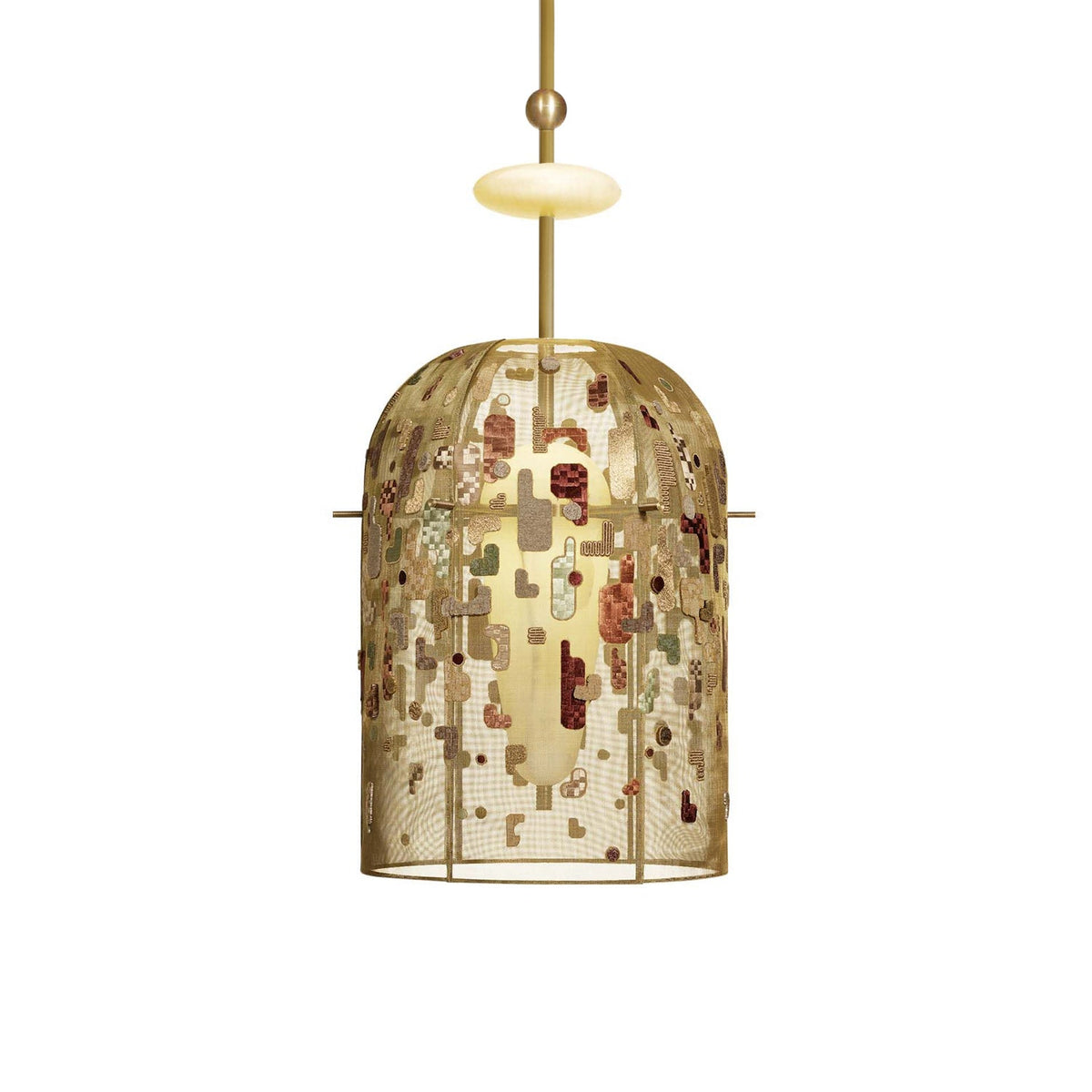 Pinetta Alabaster Embroidered Pendant Lamp