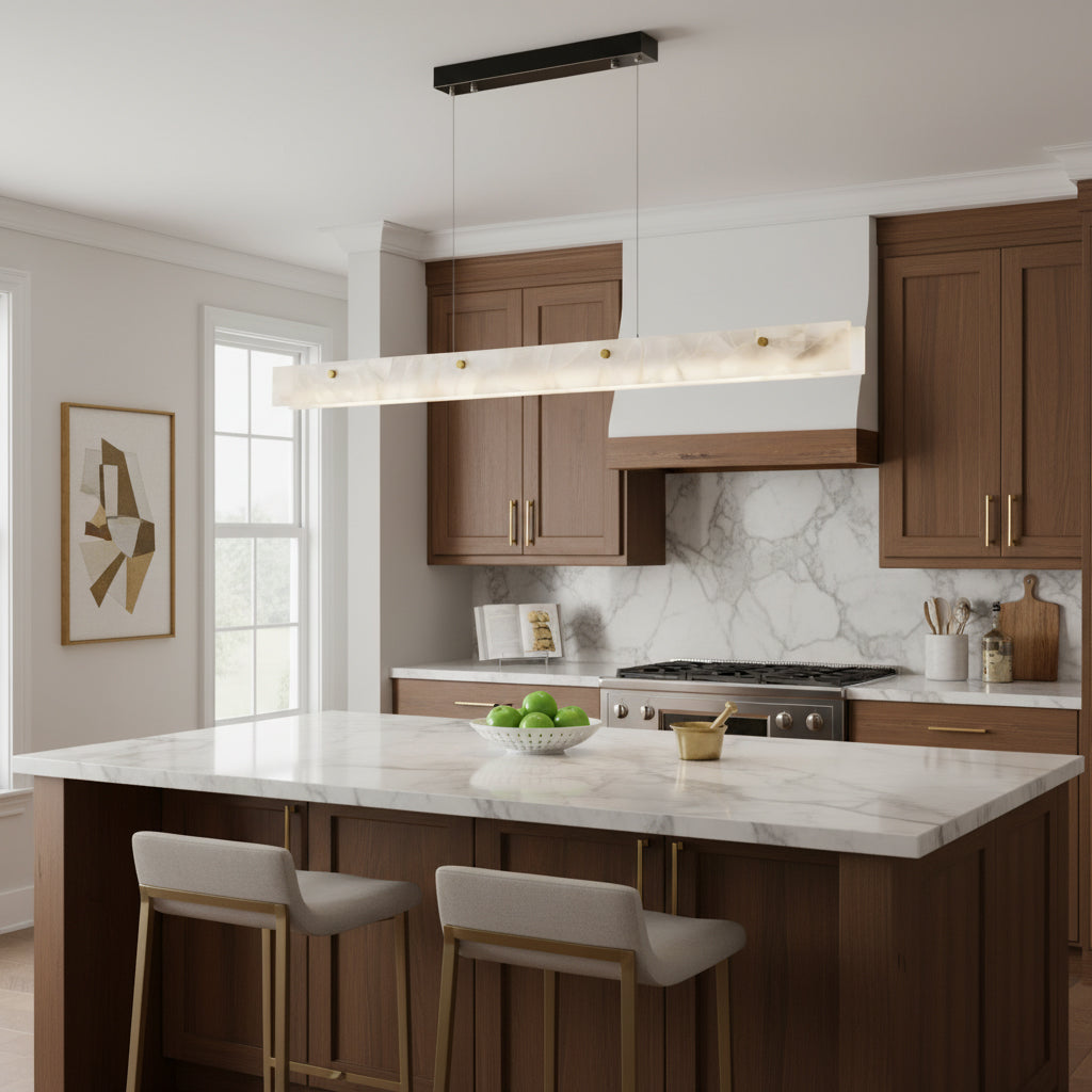 Brunana LED Alabaster Linear Pendant Light