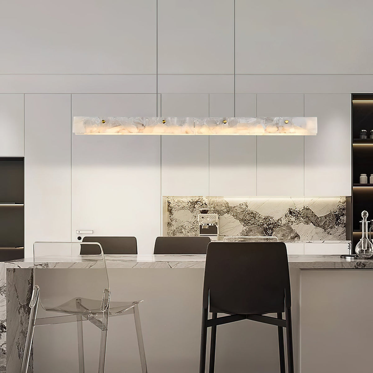 Brunana LED Alabaster Linear Pendant Light
