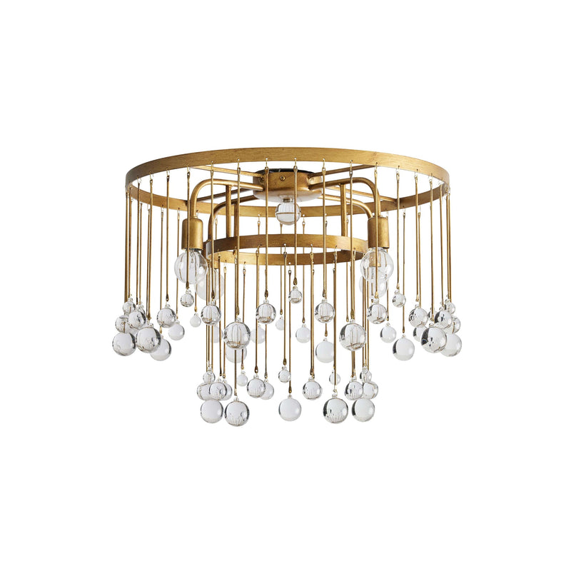 Vitetto Brass Halo Droplet Flush Mount