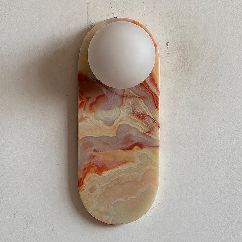 Brunello Cyan Onyx Sconce ∅ 4.7″ x H 12.6″