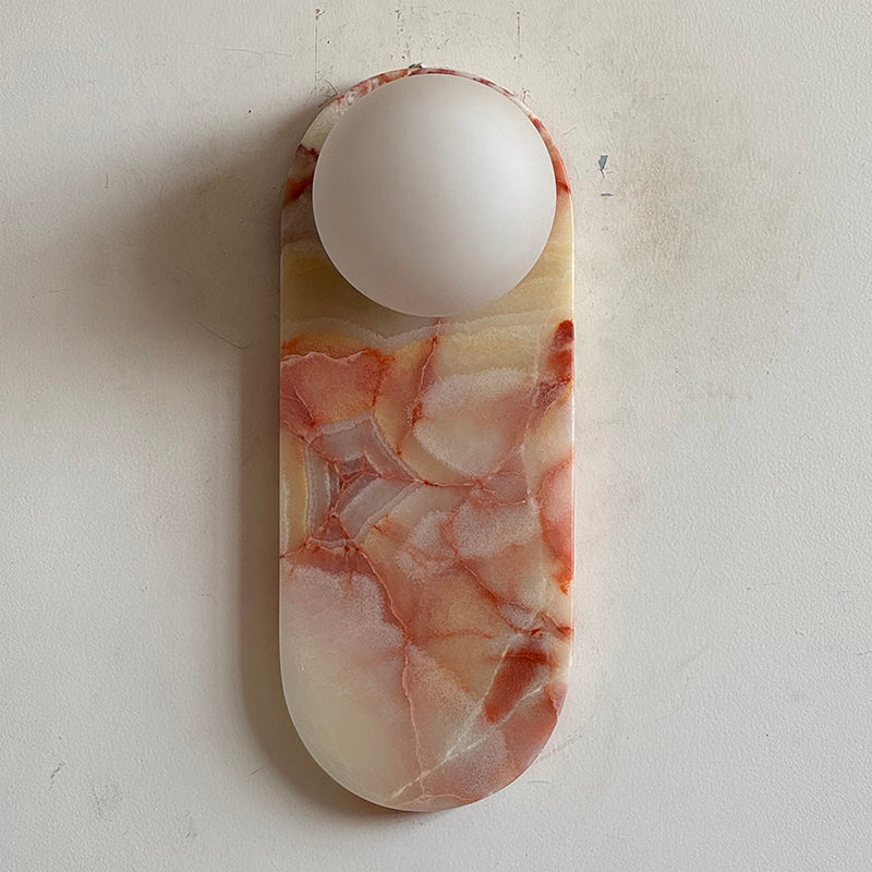 Brunello Cyan Onyx Sconce ∅ 4.7″ x H 12.6″