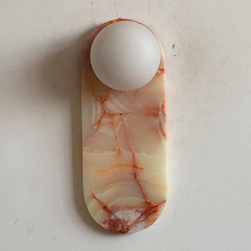 Brunello Cyan Onyx Sconce ∅ 4.7″ x H 12.6″