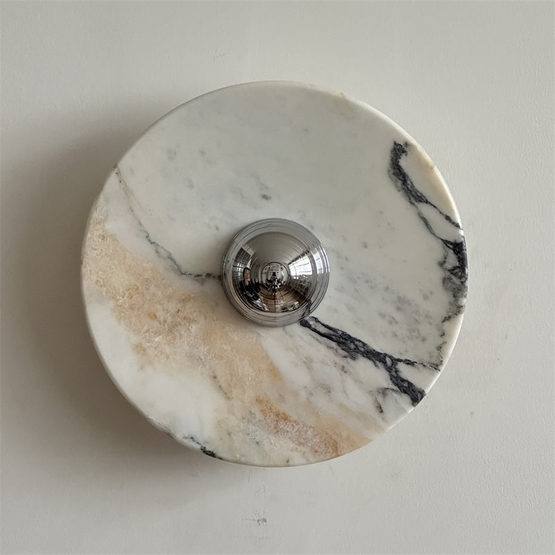 Ugo Marble Round Wall Sconce