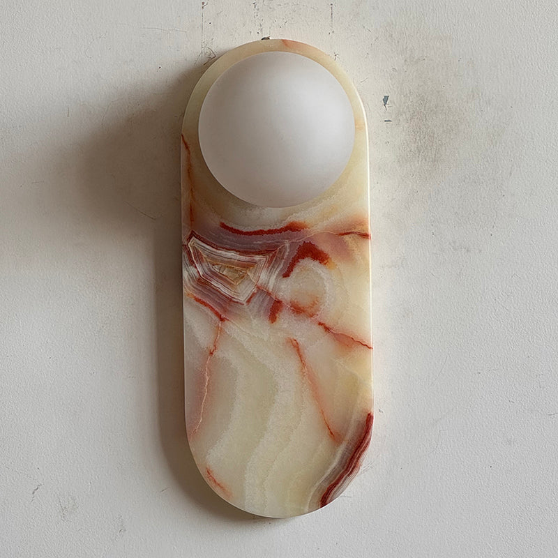 Brunello Cyan Onyx Sconce ∅ 4.7″ x H 12.6″