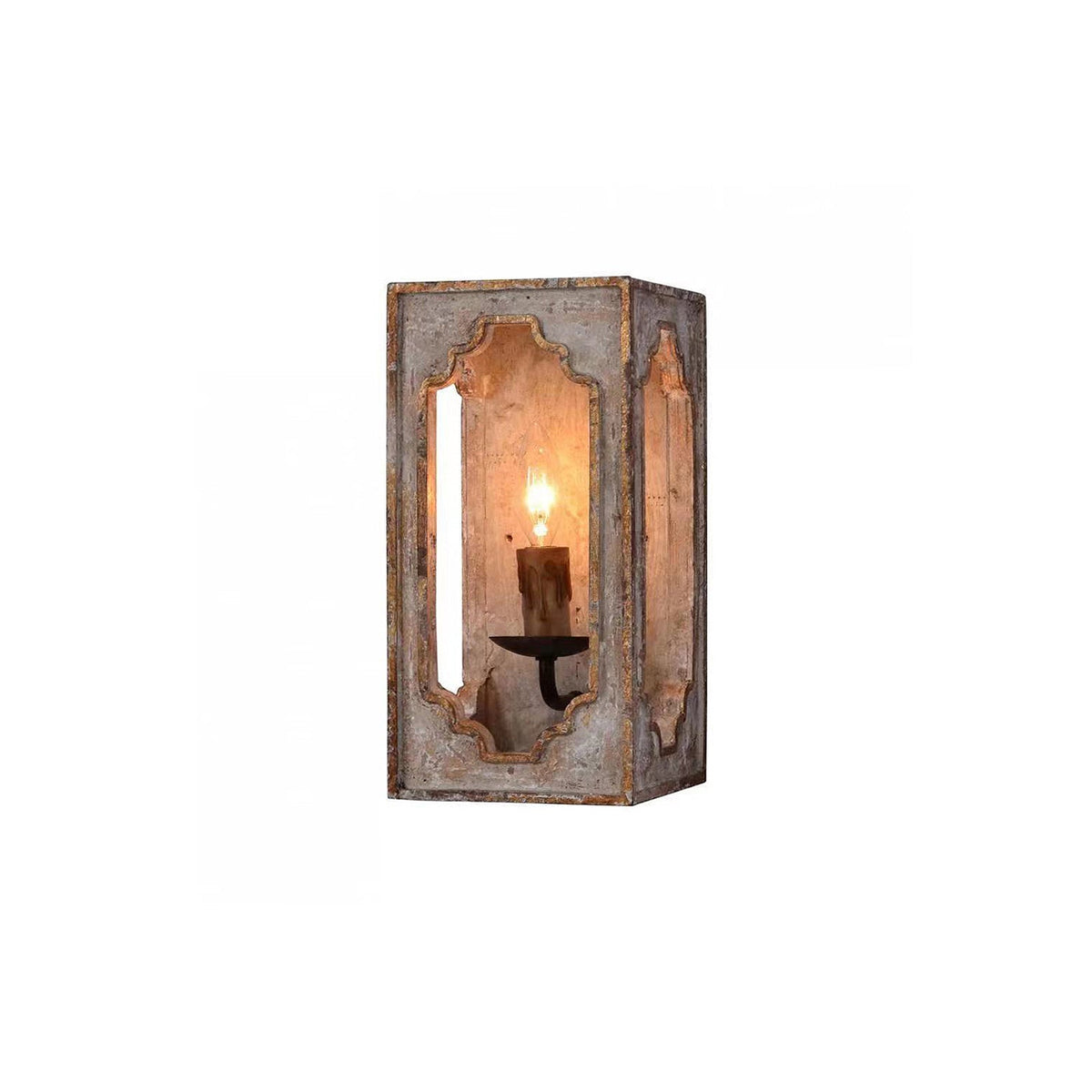 Zambora Rustic Boho Cube Sconce