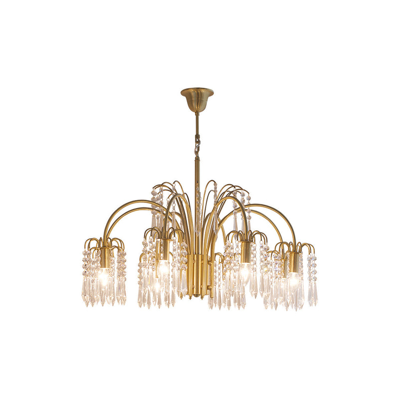 Rubone Candle Brass Crystal Chandelier