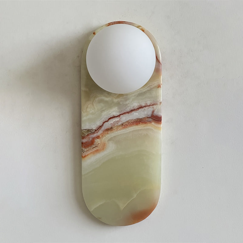 Brunello Cyan Onyx Sconce ∅ 4.7″ x H 12.6″