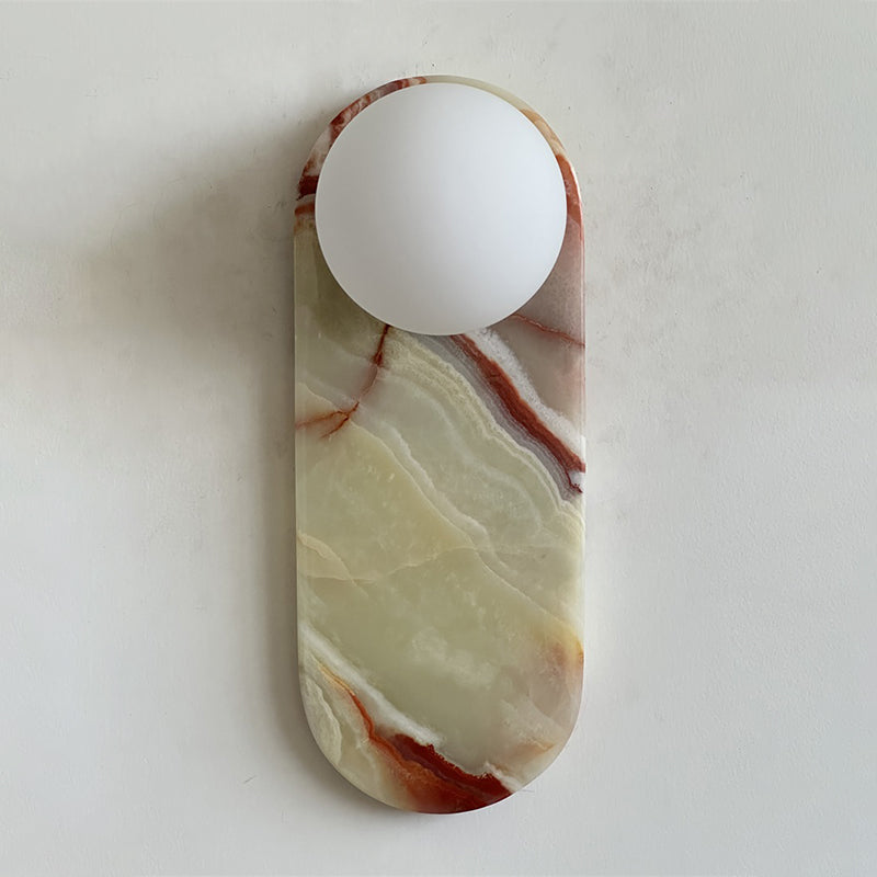 Brunello Cyan Onyx Sconce ∅ 4.7″ x H 12.6″