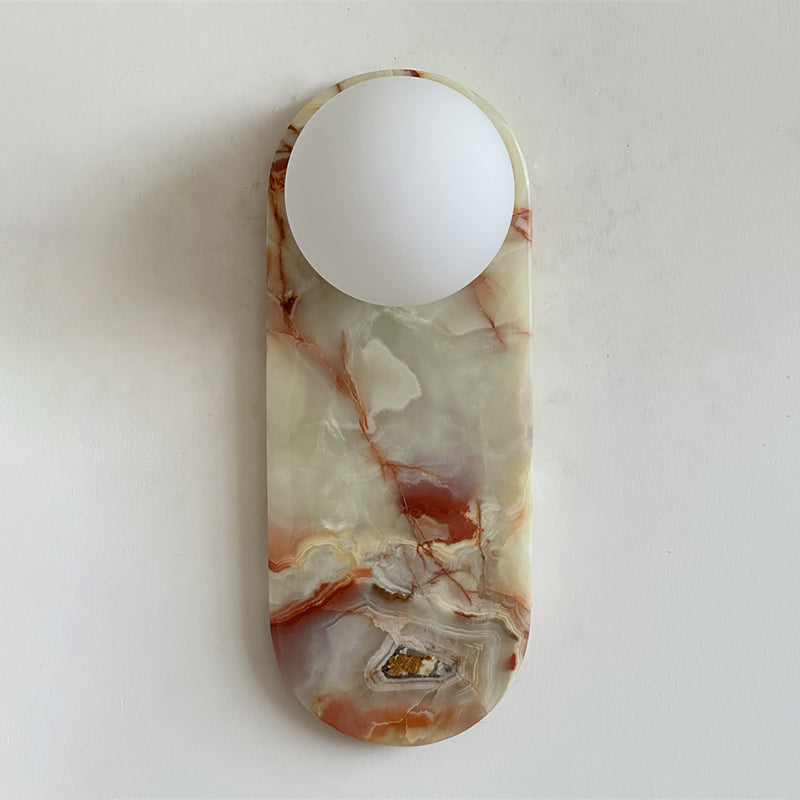 Brunello Cyan Onyx Sconce ∅ 4.7″ x H 12.6″
