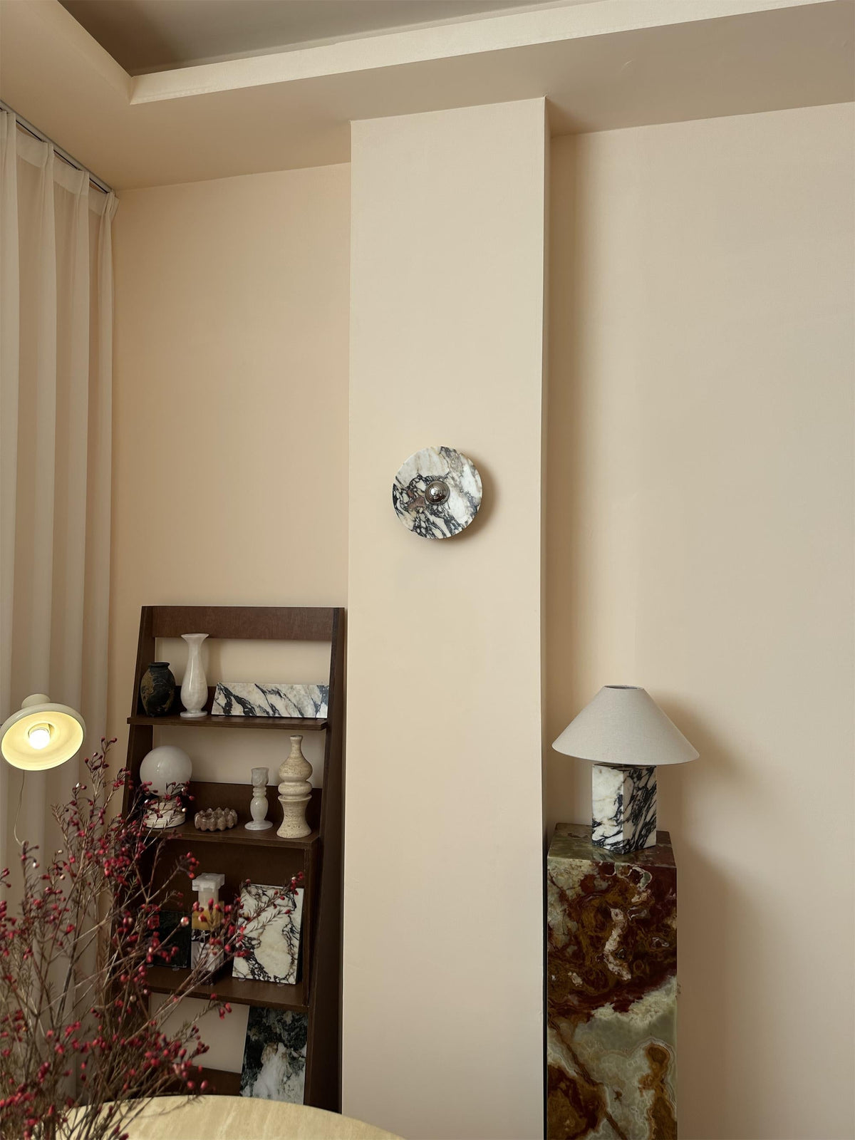 Ugo Marble Round Sconce