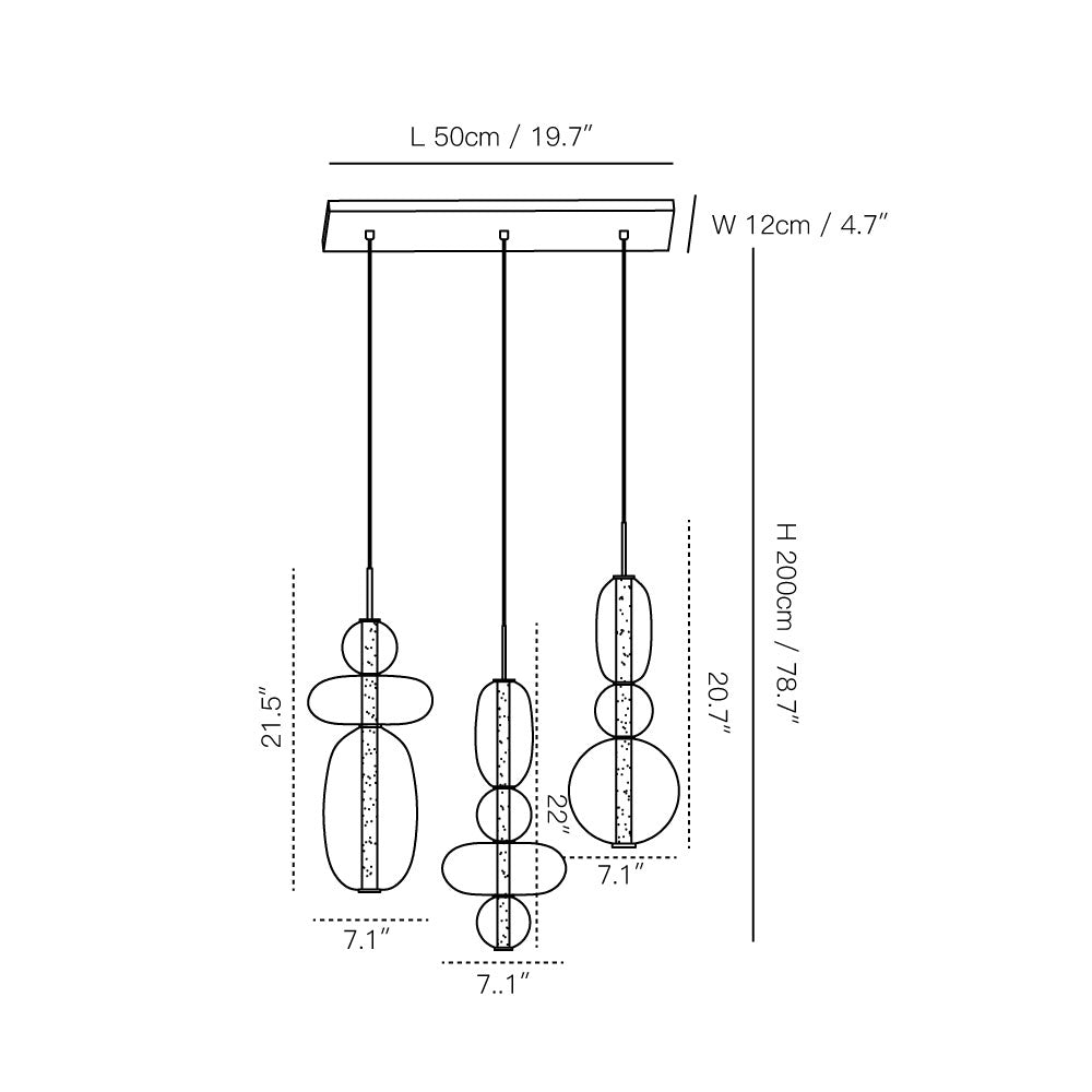 Paestum Glass Chandelier