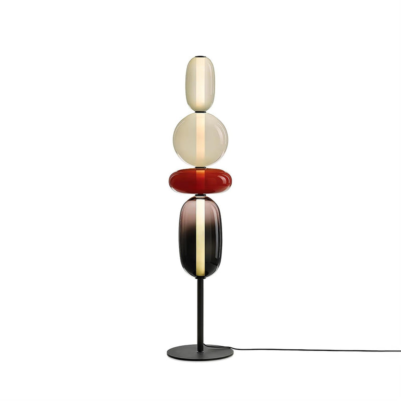 Aurina Glass Stacked Pebble Floor Lamp