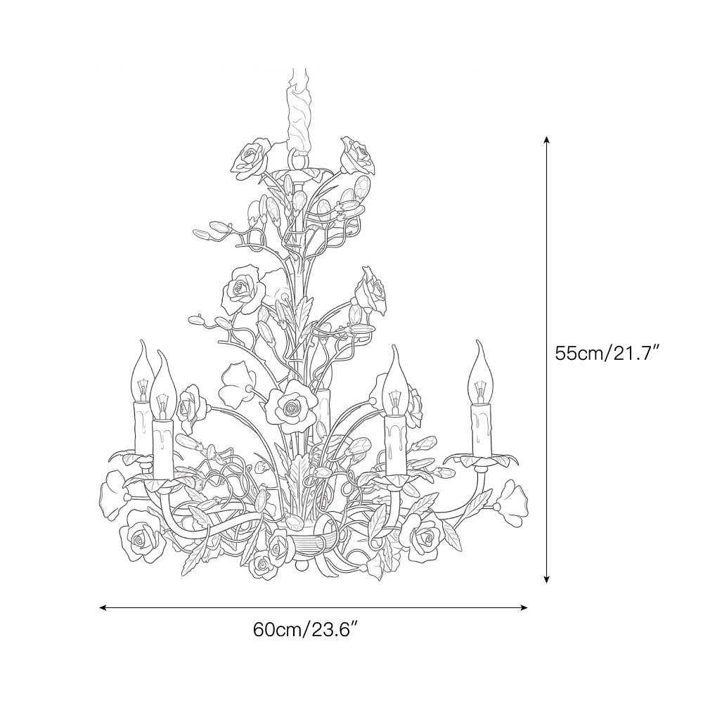 Ormeno Rose Ceramic Vine Chandelier