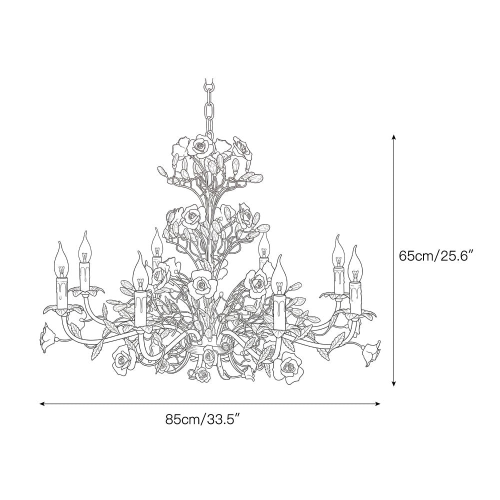 Ormeno Rose Ceramic Vine Chandelier