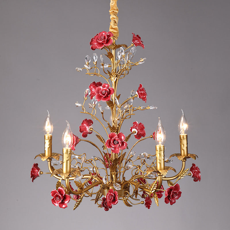 Ormeno Rose Ceramic Vine Chandelier