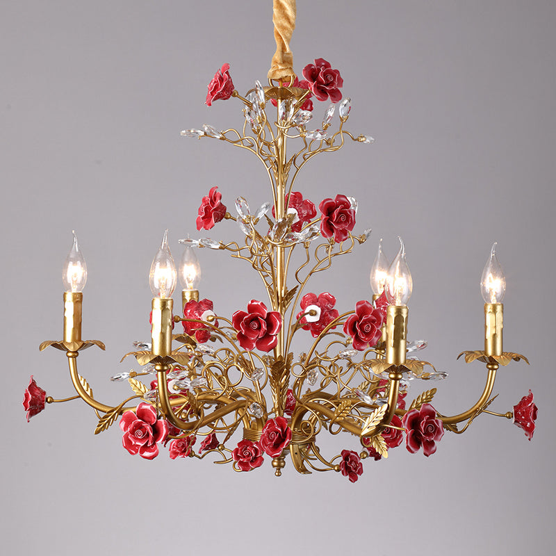 Ormeno Rose Ceramic Vine Chandelier