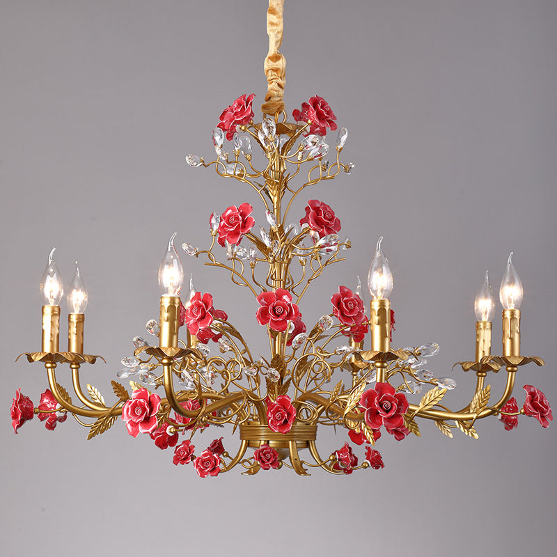 Ormeno Rose Ceramic Vine Chandelier