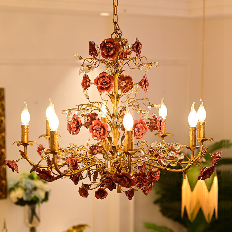 Ormeno Rose Ceramic Vine Chandelier