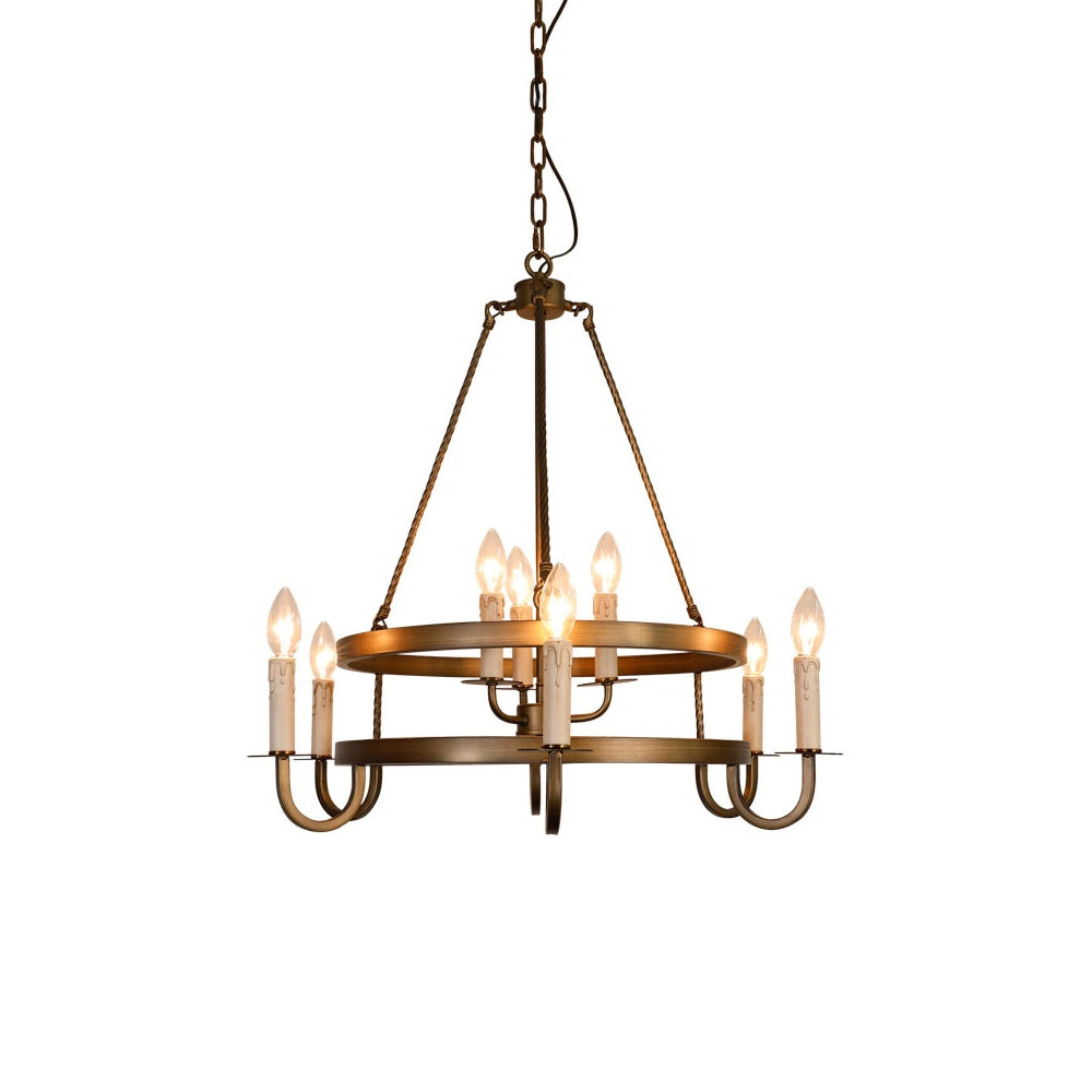 Parlesco Wagon Wheel Chandelier