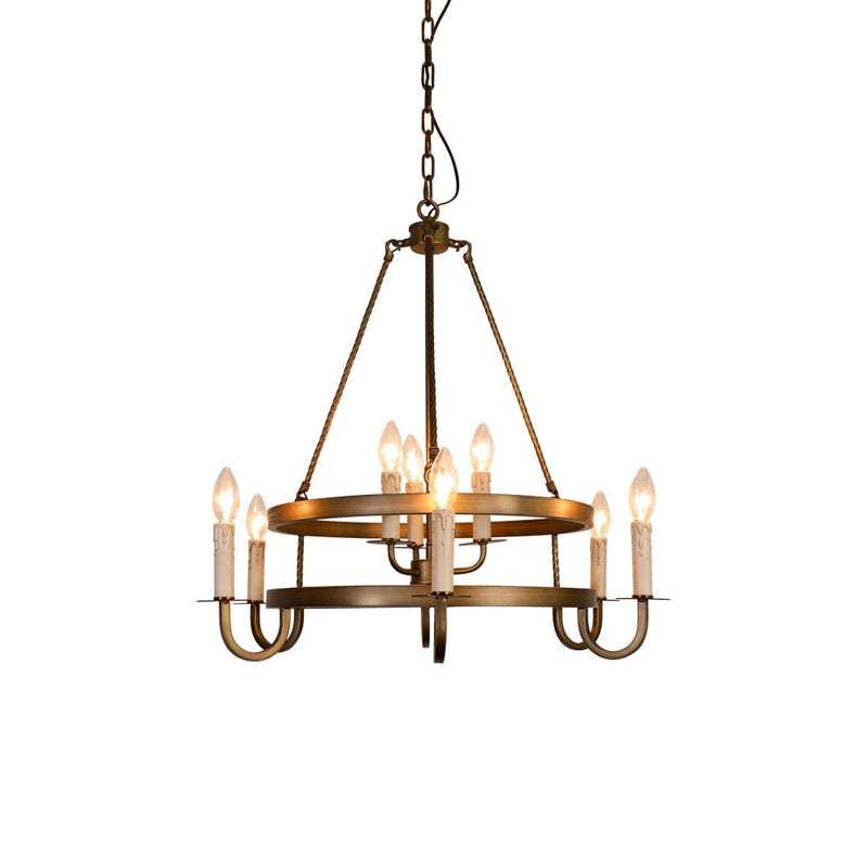 Parlesco Wagon Wheel Chandelier