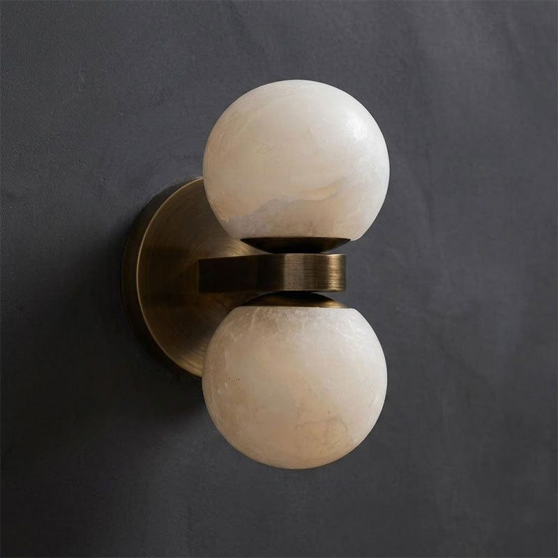Mastone Dual Globe Alabaster Wall Lamp