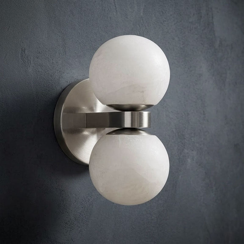 Mastone Dual Globe Alabaster Wall Lamp