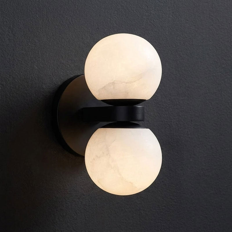 Mastone Dual Globe Alabaster Wall Lamp