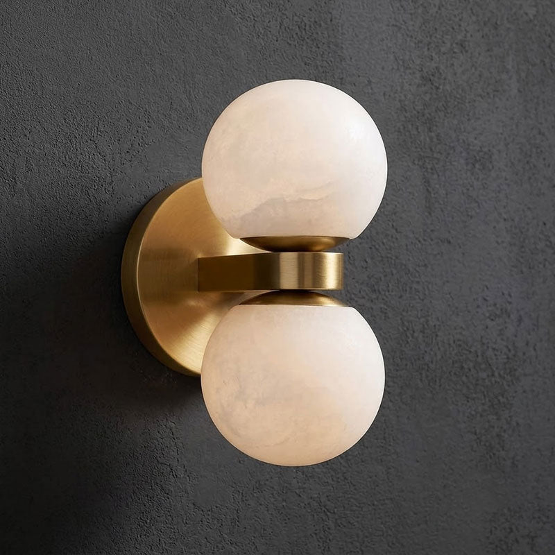 Mastone Dual Globe Alabaster Wall Lamp
