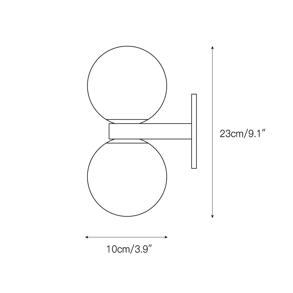 Mastone Dual Globe Alabaster Wall Lamp