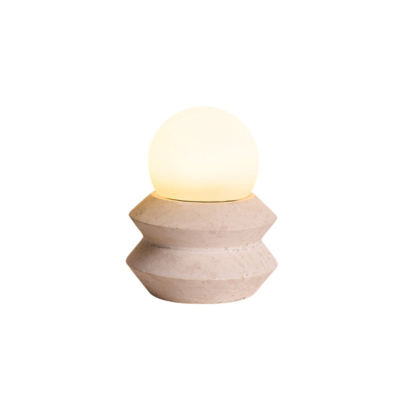 Nodora Travertine Table Lamp (Built-in Battery)