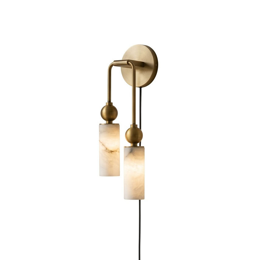 Taormina Plug-in Alabaster Wall Sconce